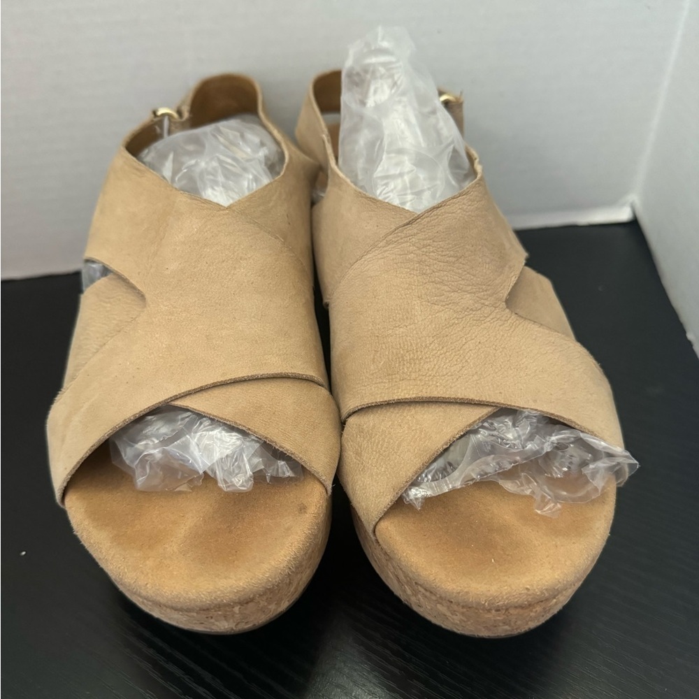 Clarks Annadel Suede Straps Cork Wedge Sandals